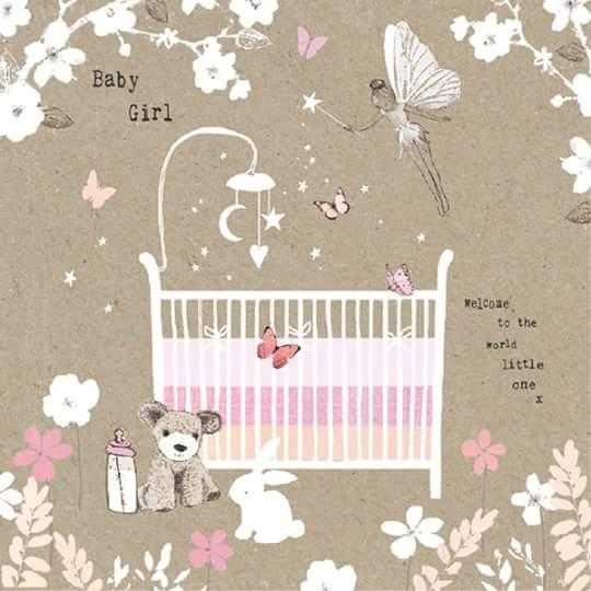 Greetings card for birth of baby girl