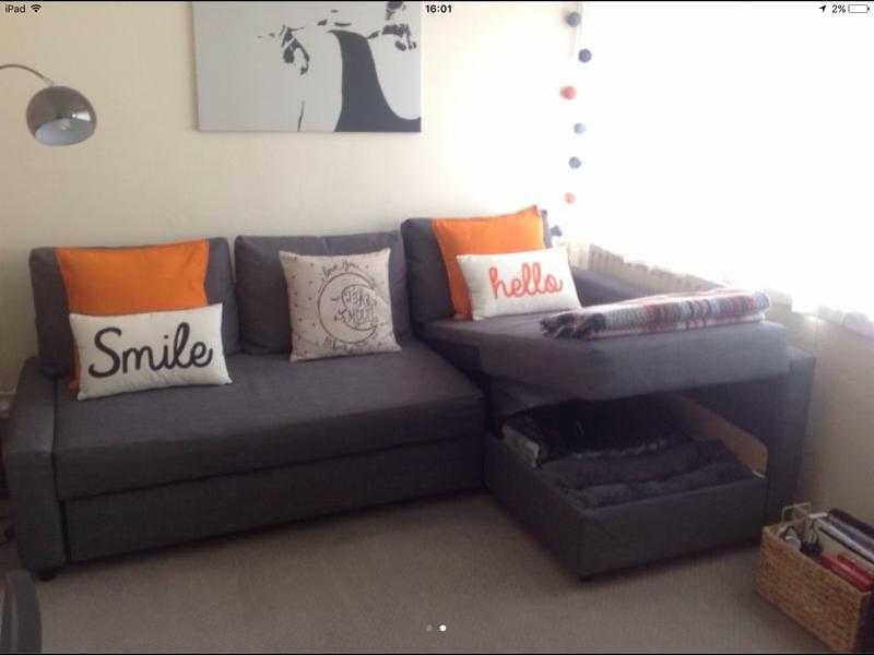 Grey corner sofa bed