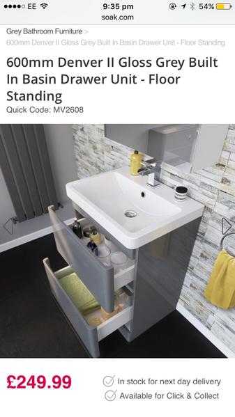 Grey modern vanity unit