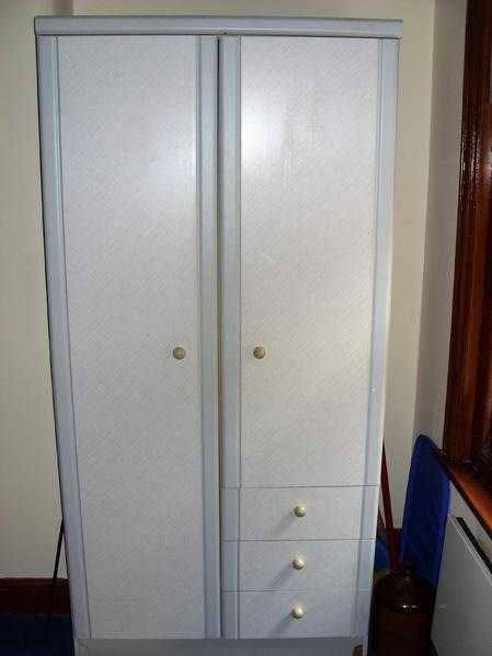 Grey wardrobe with 2 doors