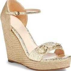 Gucci Carolina, Gold Wedges