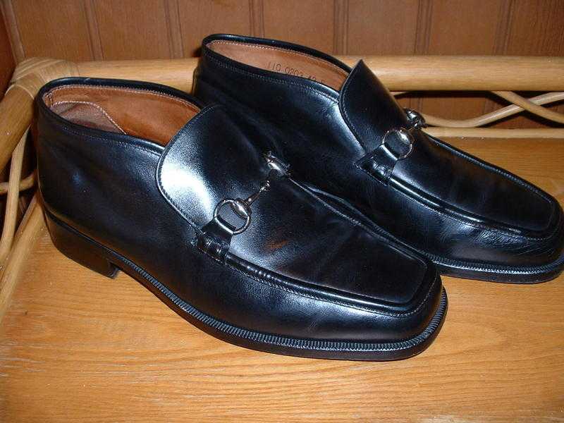 GUCCI MEN039S SHOES BLACK LEATHER HORSEBIT LOAFERS BOOTS UK 9