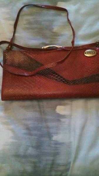 Gucci red leather handbag