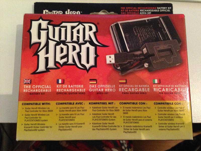 Guitar Hero official rechargeable back. Brand new boxed and sealed.  With cable