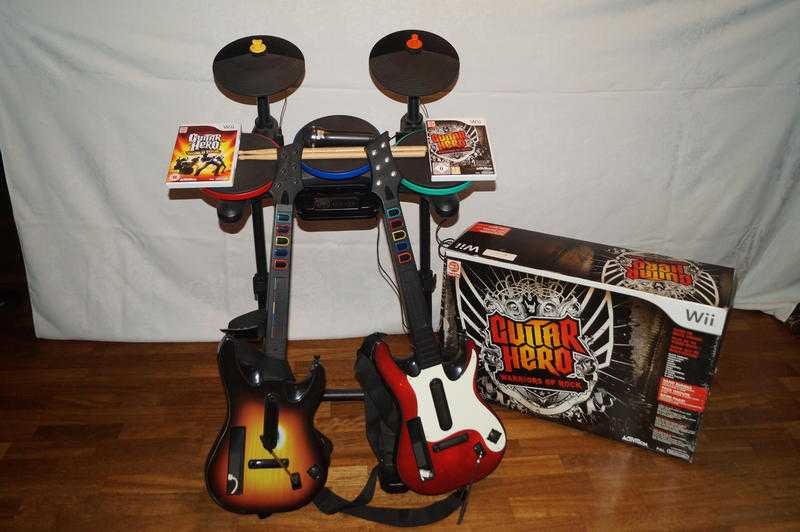 Guitar Hero Warriors of Rock amp World Tour Complete Sets, Wii