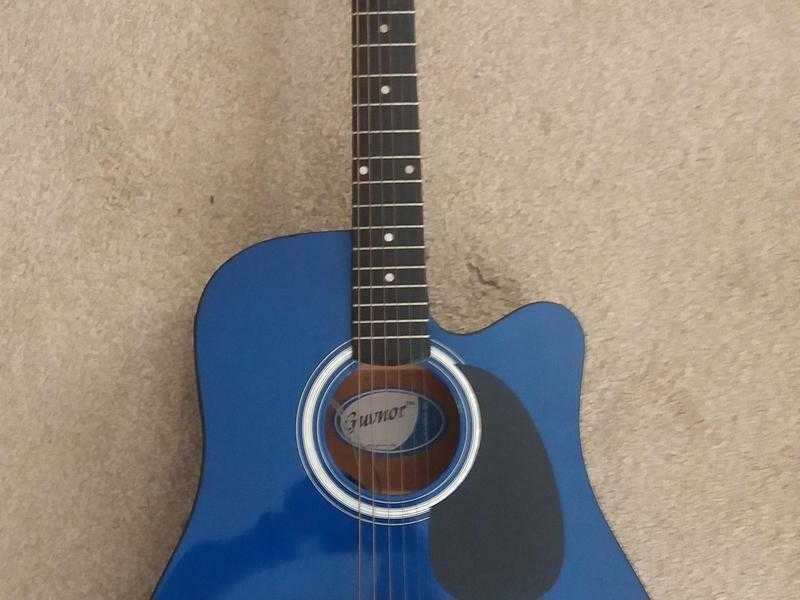 GUITARS - GUVNOR 6 String Semi- Acoustic vgc...on board tuner Blue