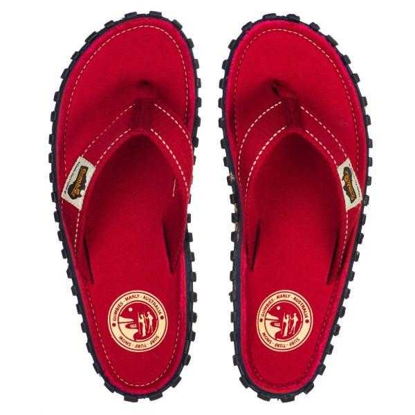 Gumbies - Islander Canvas Flip Flops Manly Red