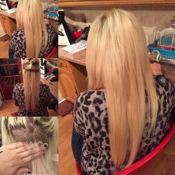 Hair extension fitting with hair provided