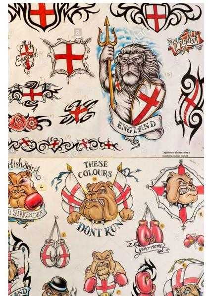 Half Price On Any Of These England Tattoos for a limited time so get booking now