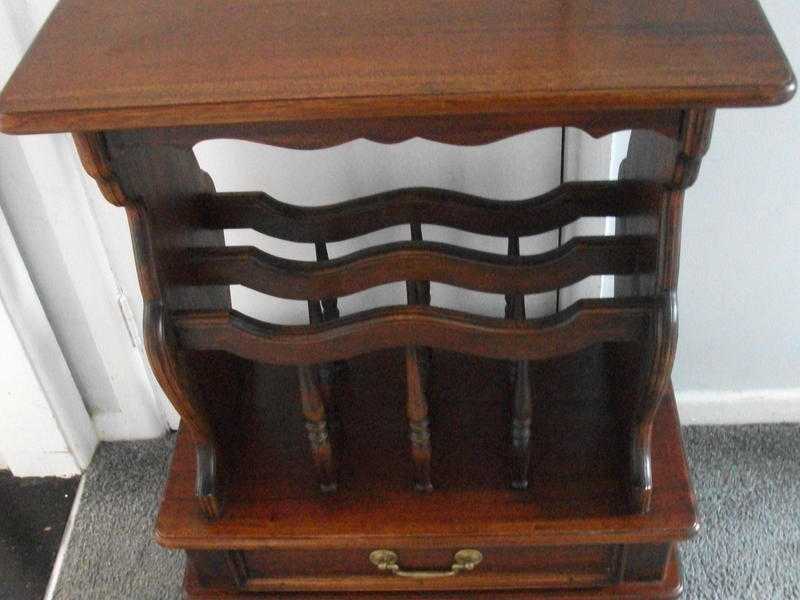 hall table with magazine rack and small drawer good condition