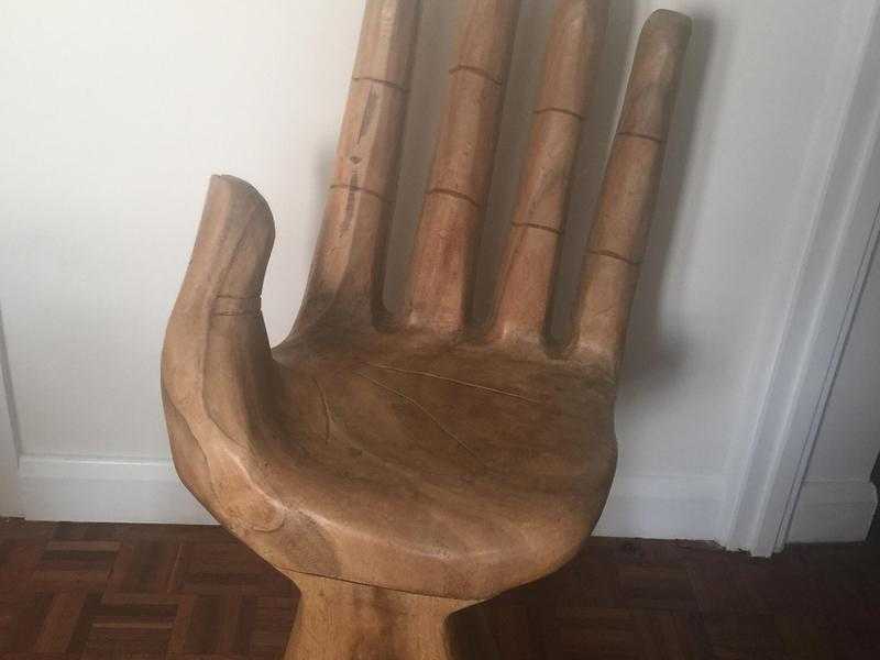 Hand carved wooden chair