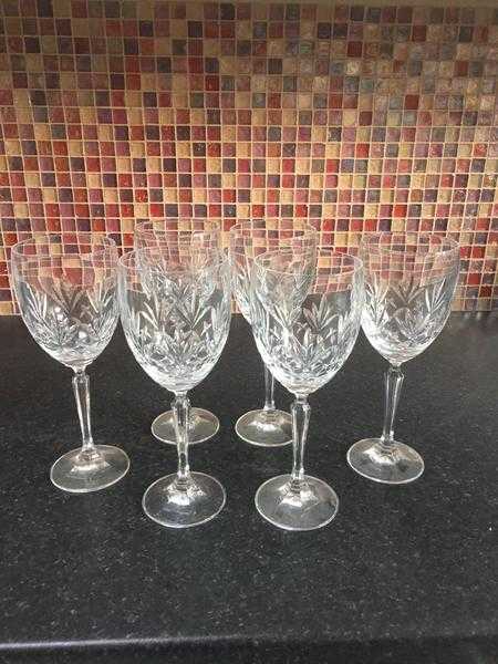 Hand Cut Crystal Glasses Like New