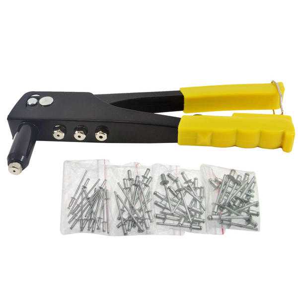 Hand Pop Riveter comes complete with a selection of four different size pop rivets over 50 rivets