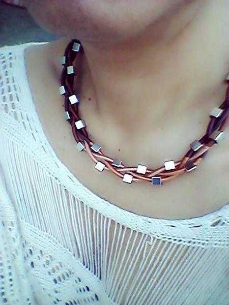 Hand wrap silk thread Necklace