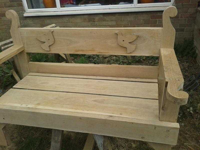 handmade oak bench