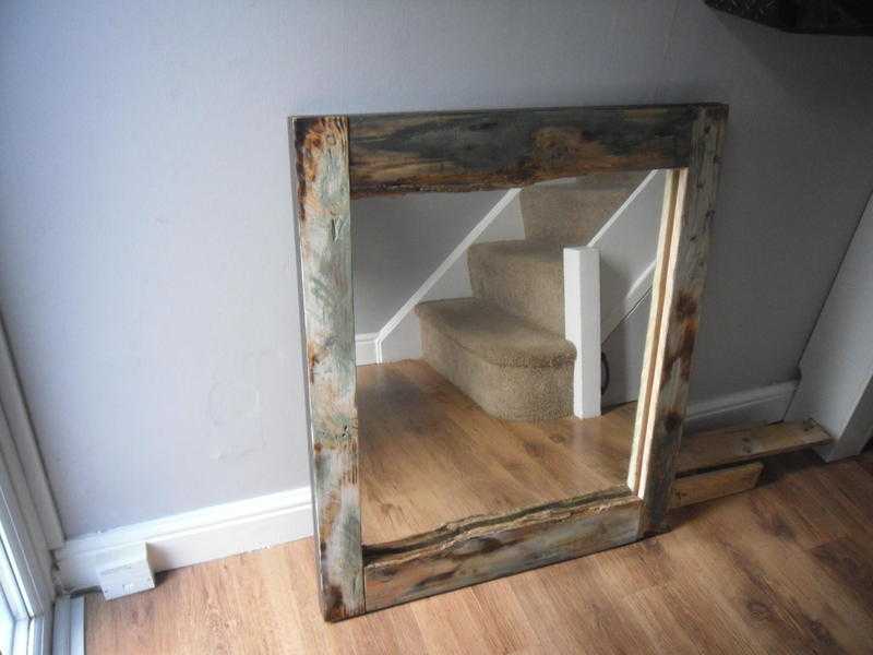 Handmade solid wood unique large mirror