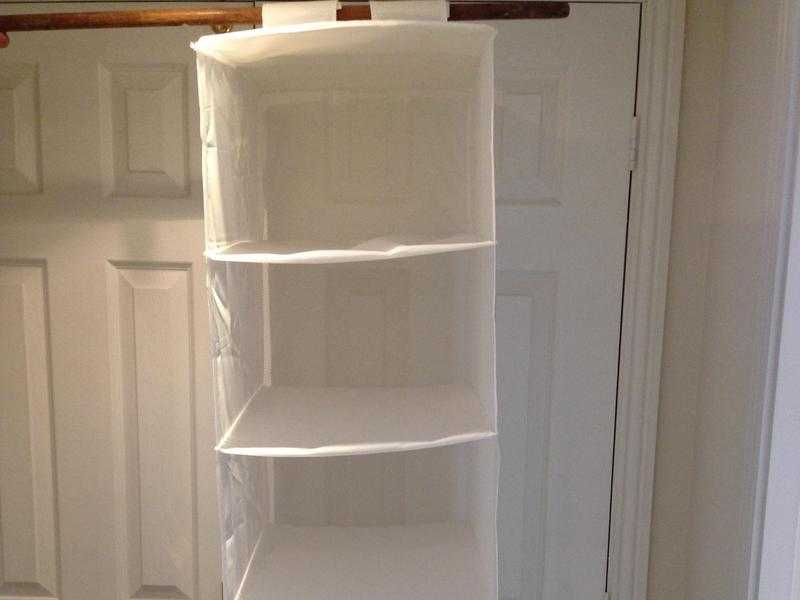 Hanging wardrobe shelving