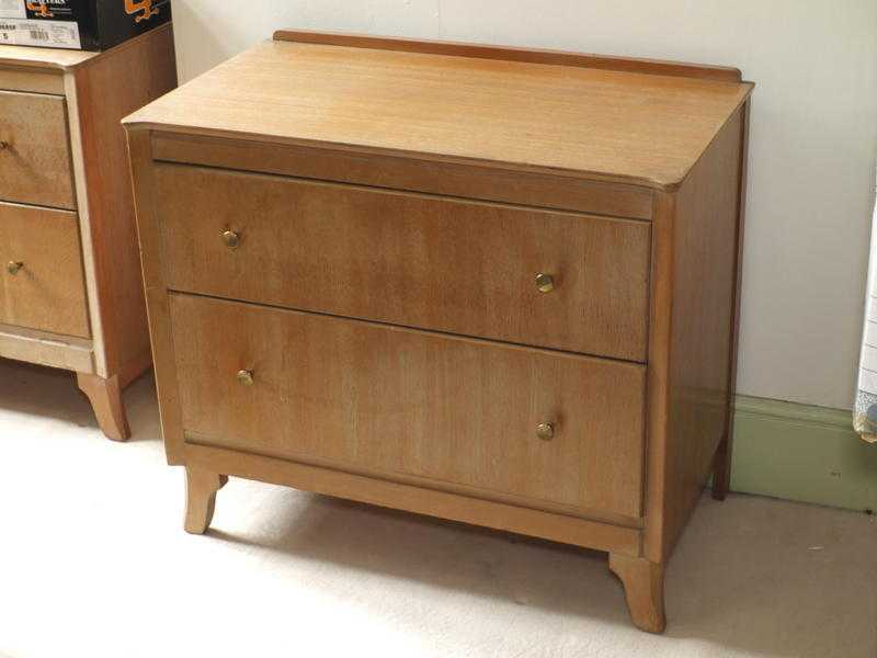 Harris Lebus brand delicate design wooden chest of draws - 2 draw - shabby chic