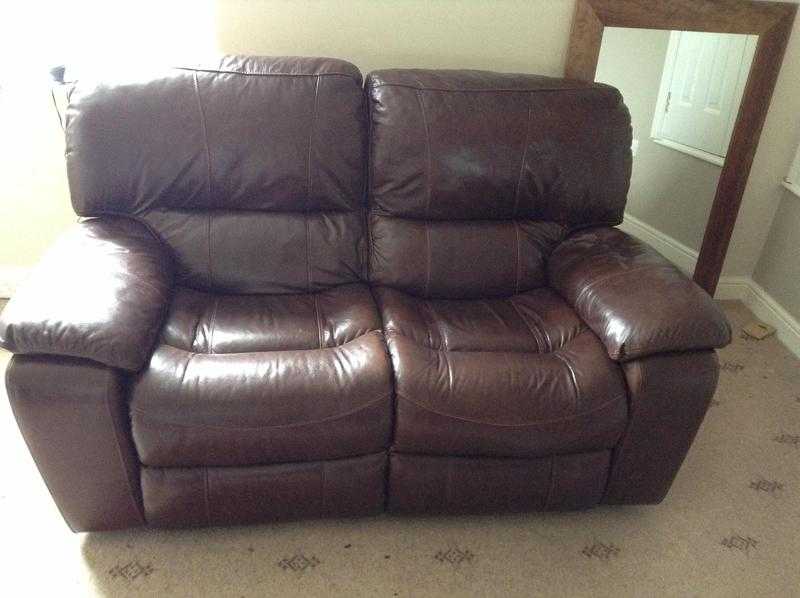 Harvey039s  2 seater leather settee and Rocker all recliners