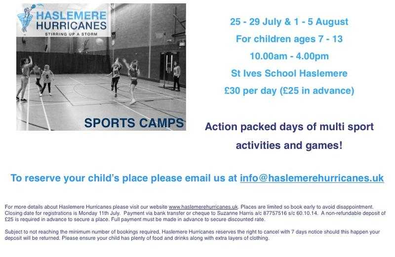 Haslemere Hurricanes Summer Sports Camp