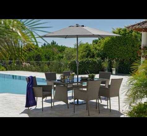 Havana 6 Seater Patio Set - Grey