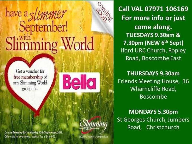 HAVE A SLIMMER SEPTEMBER SLIMMING WORLD  FREE JOINING OFFER B039MTH amp XCHURCH