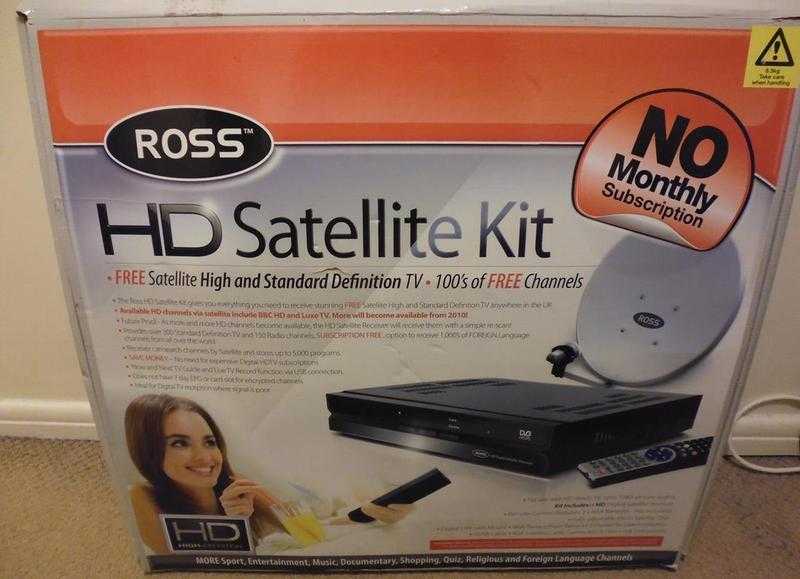 HD FREESAT Kit, With Satellite Dish ROSS HDR-6110USB amp Logitech Speakers