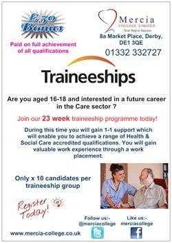 Health and Social Care Traineeship - 23 Weeks - 16-18 Year Olds ONLY