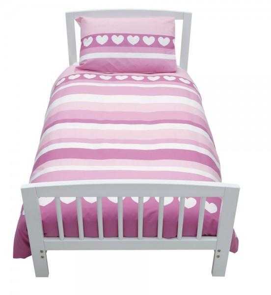 Heart StripeToddler CotBed Duvet Cover and Pillowcase Set by Baroo new and packaged