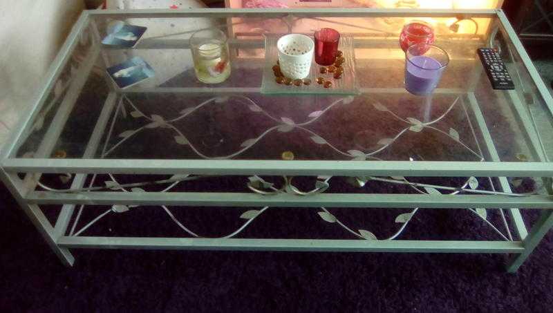 Heavy glass coffee table