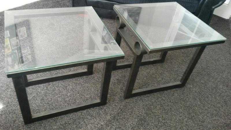 Heavy metal side tables