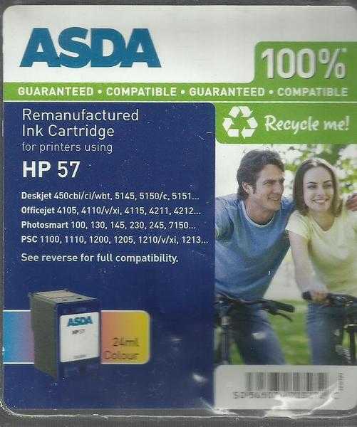 Hewlett Packard HP 57 Colour Ink Jet Cartridge - Manufactured by ASDA - Brand New in Packaging