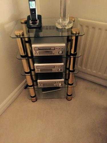 Hi Fi Unit with matching Speaker Stands