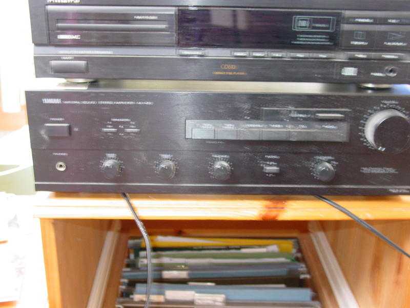 Hi Fi Units Amplifier CD unit speakers and stands