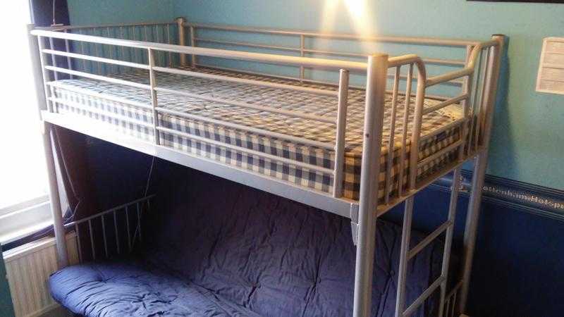 Hi-Sleeper Single Bed with Double FutonSofa