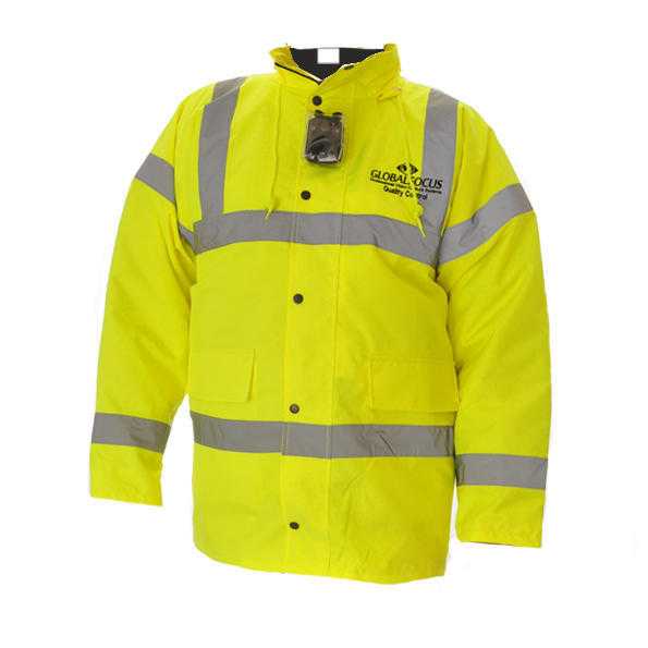 Hi Viz Jacket With Camera Facility Pouch By Global Focus Ltd