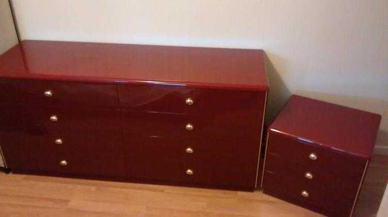 high gloss chest of drawers