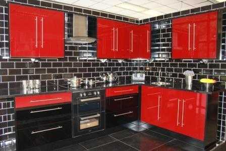 High Gloss Kitchen In Red For Sale.