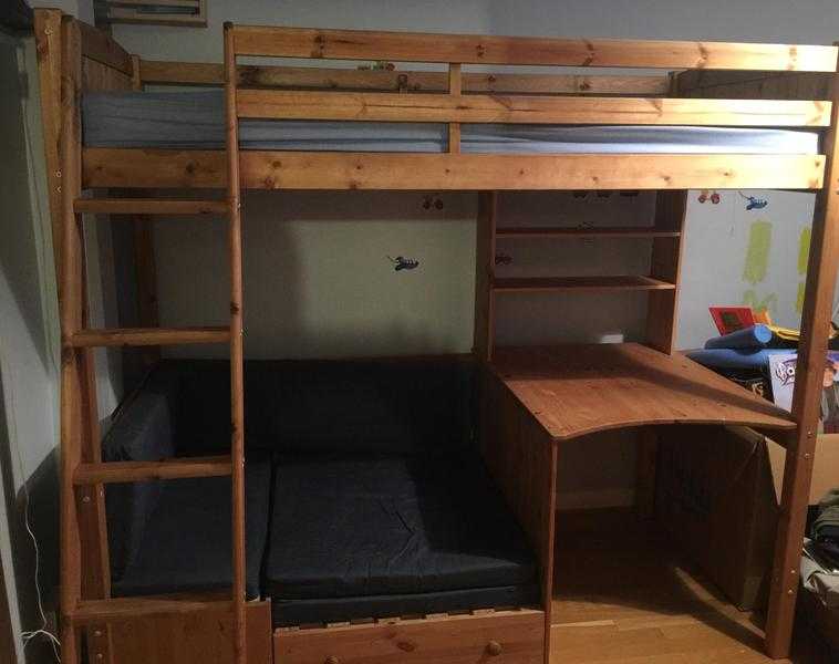 High Sleeper with Desk and Sofa Bed. Excellent condition.