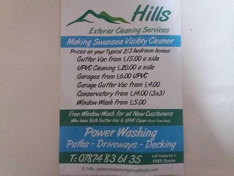 Hills exterior cleaning. Window cleaning, gutter clean, powed wash.
