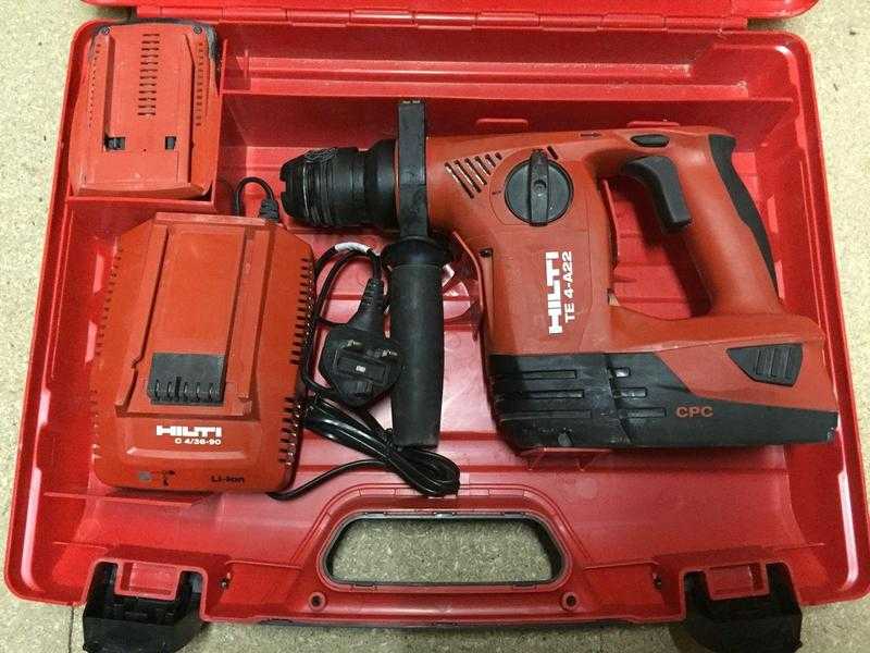 Hilti TE4A-22 22v Cordless SDS Hammer Drill 2x Lithium Li-Ion Batteries