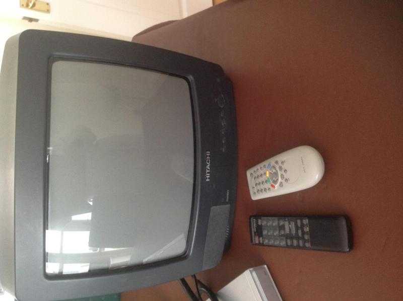 Hitachi old style TV with Ferguson freeview box