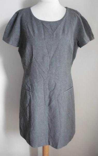 Hobbs Charcoal Grey Wool Dress UK 14 (ORIGINAL) FREE POSTAGE