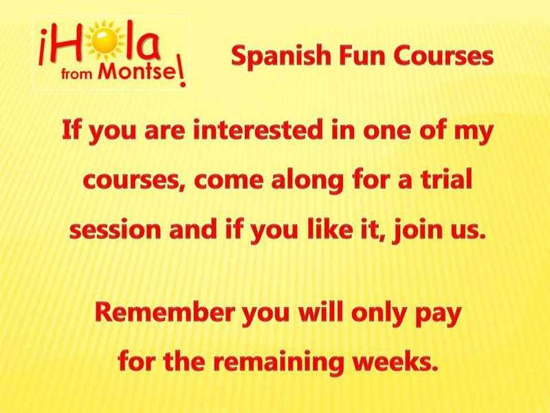 Hola from Montse  SPANISH COURSES