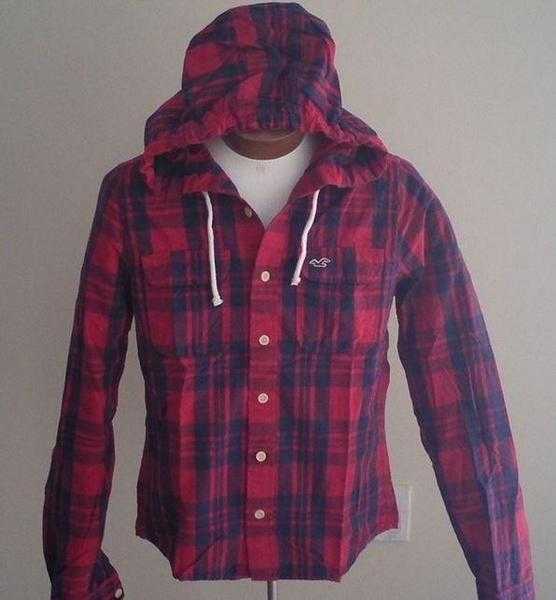 Hollister lumberjack hood shirt