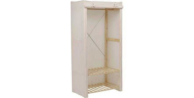 HOME Polycotton and Pine S Wardrobe - whiteCream