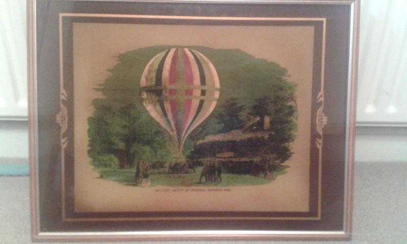 Hot air balloon ascent at vauxhall gardens 1849 picture over 30 years old