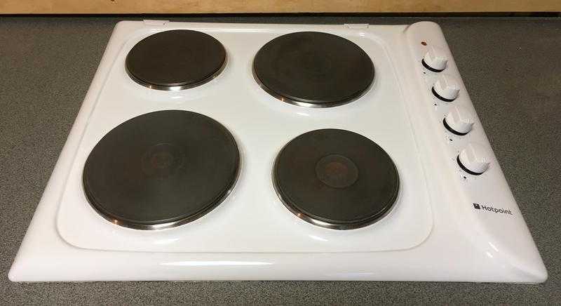 Hotpoint e604 electric hob, white enamel, less than one year old