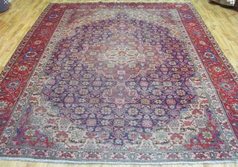 Huge antique 100 hand woven Tabriz Persian rug