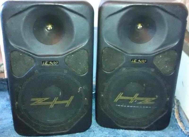 HZ HE300 300W PROFESSIONAL LOUDSPEAKERS PAIR includes 2 satellite poles - OPEN TO OFFERS